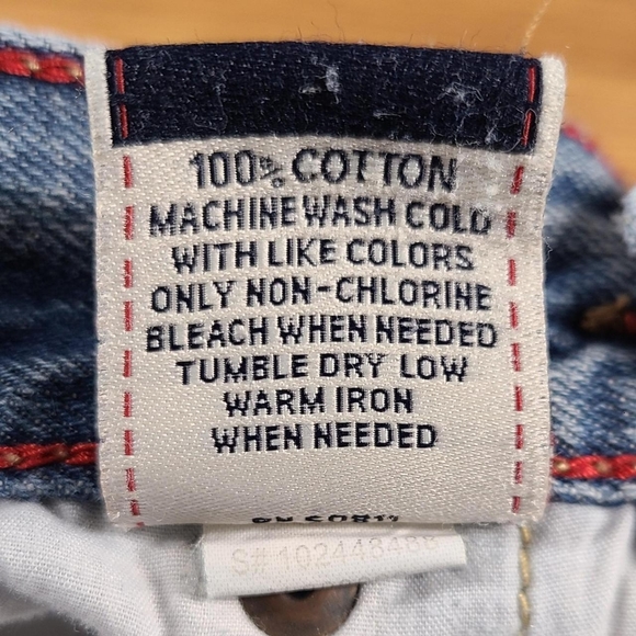 ANCHOR BLUE MEDIUM WASH, DISTRESSED DENIM NEW FEEL MENS STRAIGHT JEANS 28x28 - Picture 7 of 7